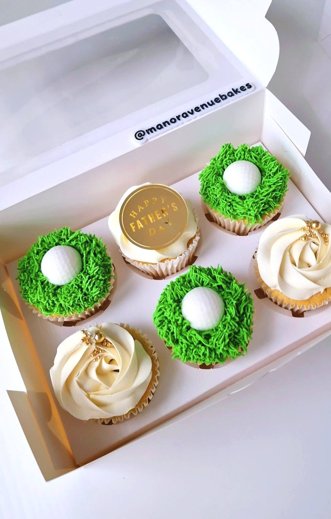 Green golf theme Father's Day cupcakes